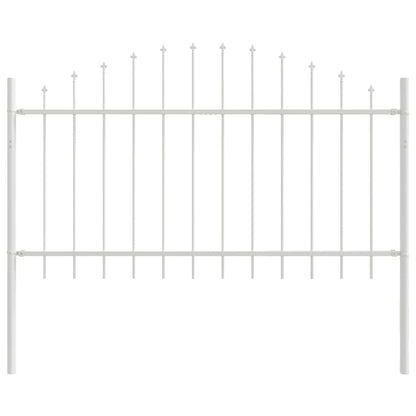 Gartenzaun 5 pcs Weiß 170 x 140 cm Pulverbeschichteter Stahl