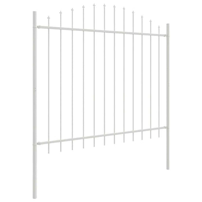 Gartenzaun 5 pcs Weiß 170 x 165 cm Pulverbeschichteter Stahl