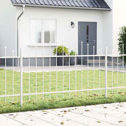vidaXL Gartenzaun 6 pcs Weiß 170 x 140 cm Pulverbeschichteter Stahl