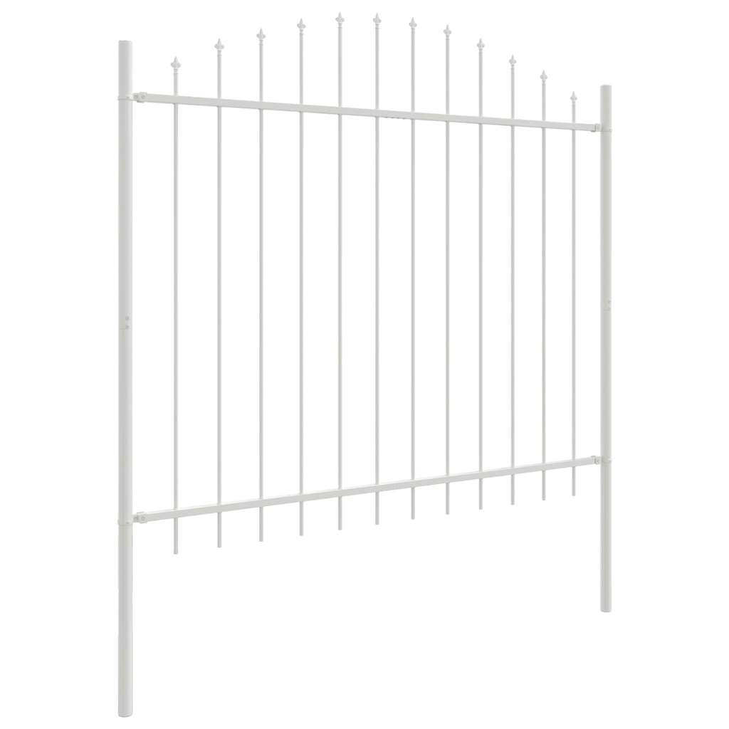 vidaXL Gartenzaun 6 pcs Weiß 170 x 190 cm Pulverbeschichteter Stahl