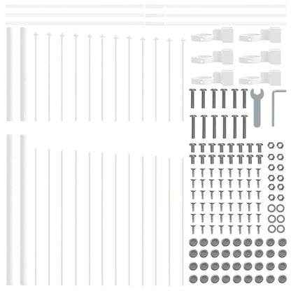 Gartenzaun 6 pcs Weiß 170 x 215 cm Pulverbeschichteter Stahl