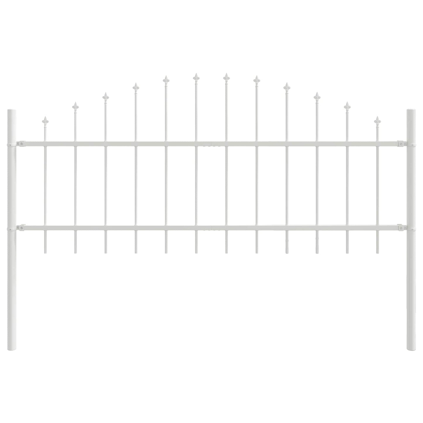 vidaXL Gartenzaun 7 pcs Weiß 170 x 140 cm Pulverbeschichteter Stahl