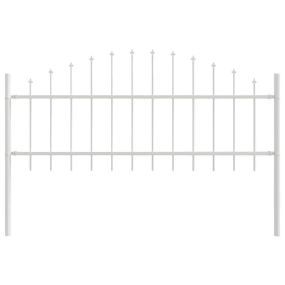 vidaXL Gartenzaun 7 pcs Weiß 170 x 140 cm Pulverbeschichteter Stahl