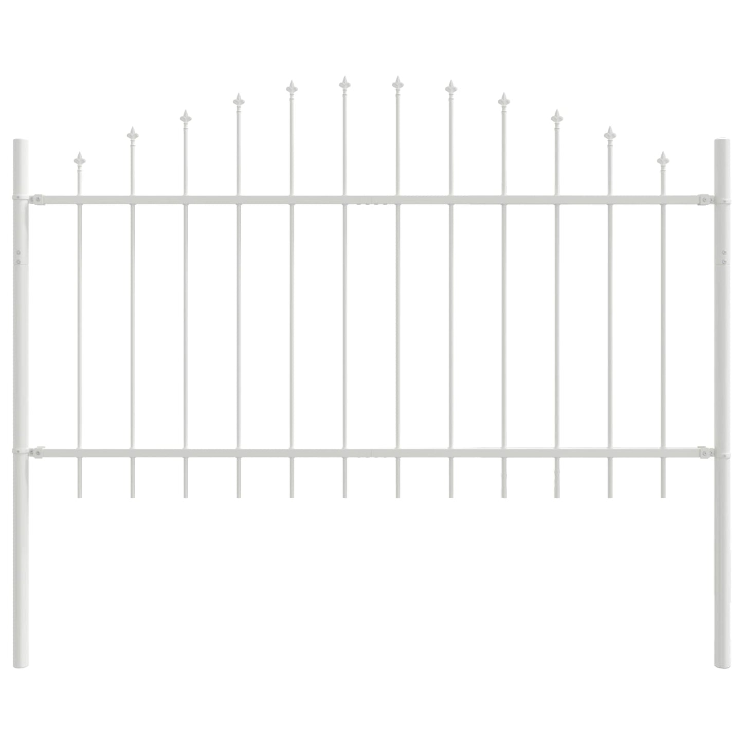 vidaXL Clôture de jardin 7 pcs Blanc 170 x 140 cm Acier poudré