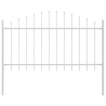 vidaXL Clôture de jardin 7 pcs Blanc 170 x 140 cm Acier poudré