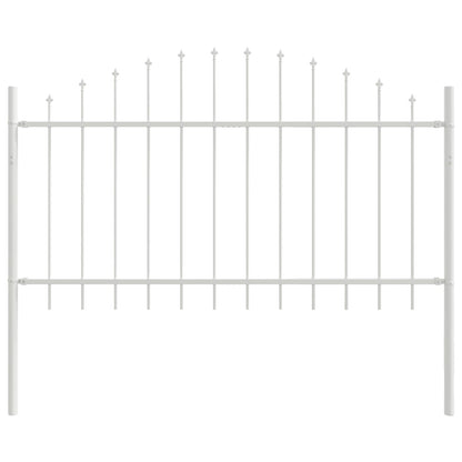 vidaXL Clôture de jardin 7 pcs Blanc 170 x 140 cm Acier poudré