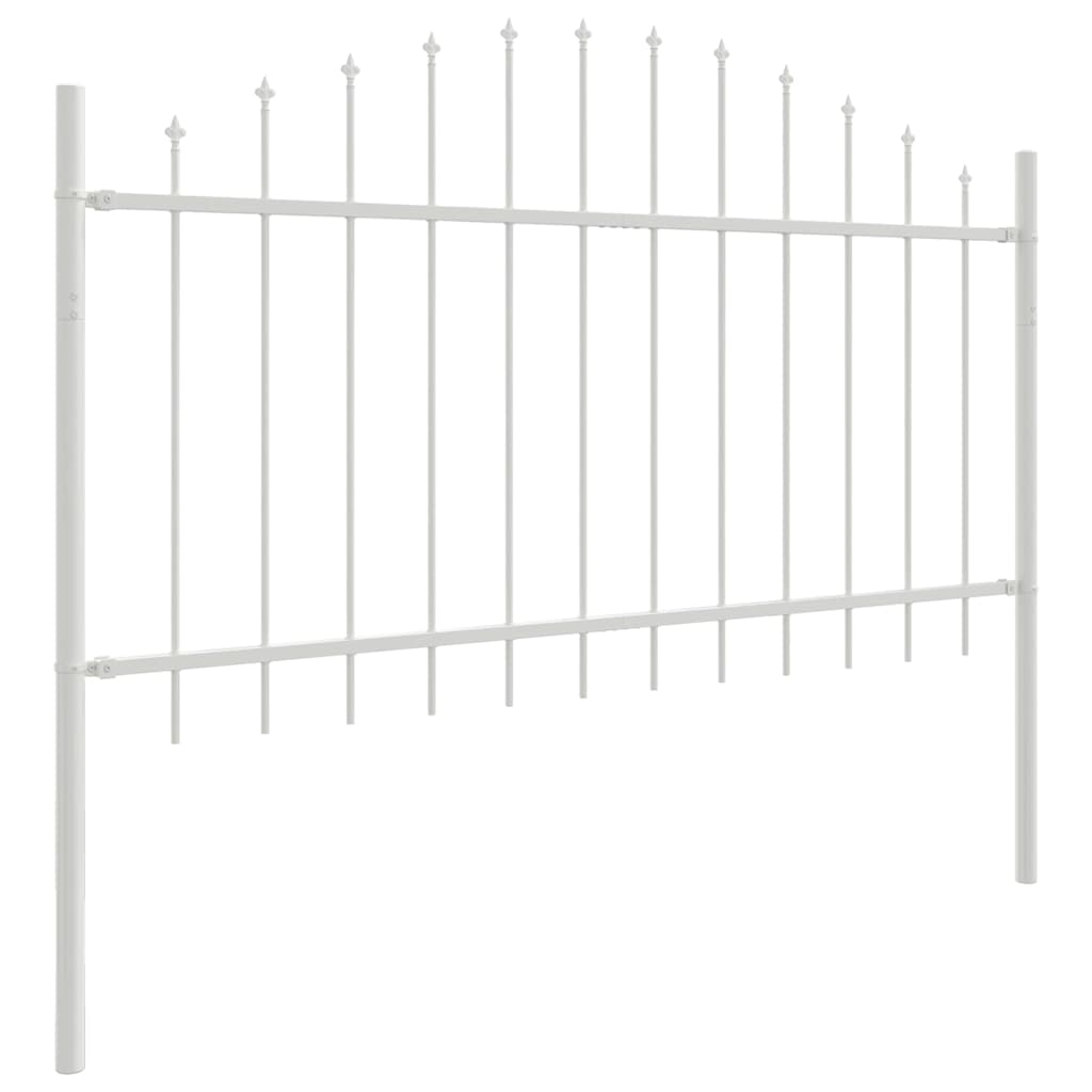 vidaXL Clôture de jardin 7 pcs Blanc 170 x 140 cm Acier poudré
