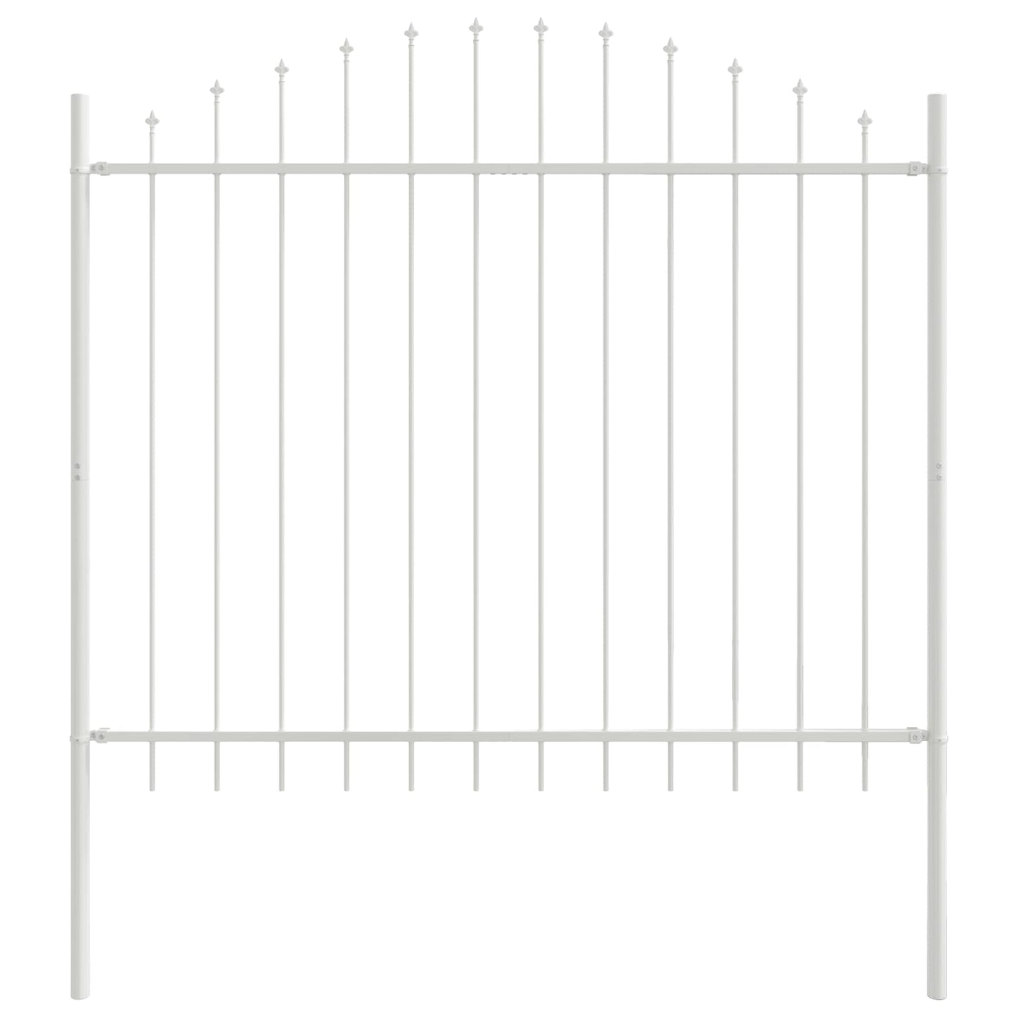 vidaXL Gartenzaun 7 pcs Weiß 170 x 165 cm Pulverbeschichteter Stahl