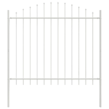 vidaXL Gartenzaun 7 pcs Weiß 170 x 165 cm Pulverbeschichteter Stahl