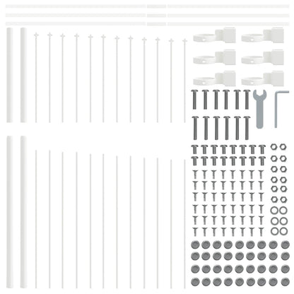 vidaXL Gartenzaun 7 pcs Weiß 170 x 215 cm Pulverbeschichteter Stahl