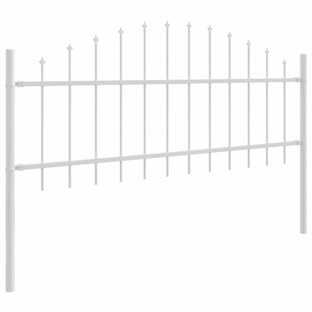 vidaXL Gartenzaun 8 pcs Weiß 170 x 140 cm Pulverbeschichteter Stahl