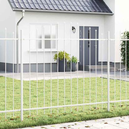Gartenzaun 8 pcs Weiß 170 x 165 cm Pulverbeschichteter Stahl