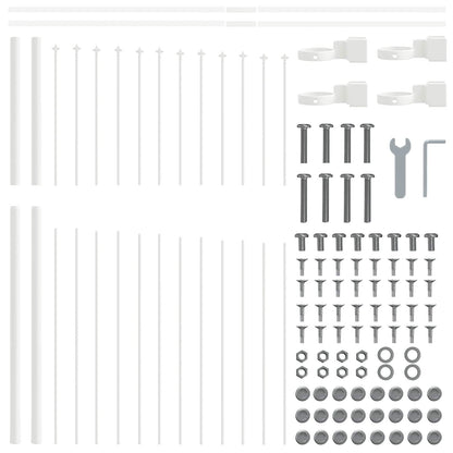 Gartenzaun 8 pcs Weiß 170 x 165 cm Pulverbeschichteter Stahl