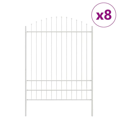 Gartenzaun 8 pcs Weiß 170 x 225 cm Pulverbeschichteter Stahl