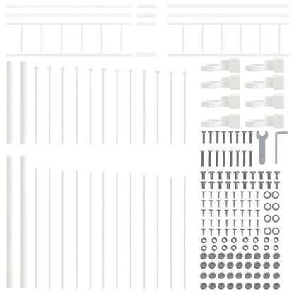Gartenzaun 8 pcs Weiß 170 x 225 cm Pulverbeschichteter Stahl