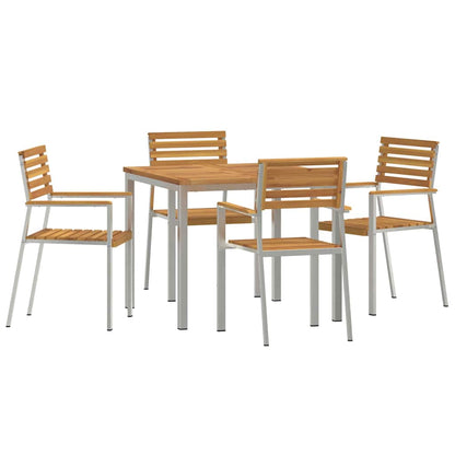 Garten Essgruppe 5 pcs Braun Massivholz Akazie