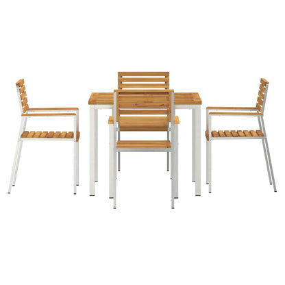 Garten Essgruppe 5 pcs Braun Massivholz Akazie