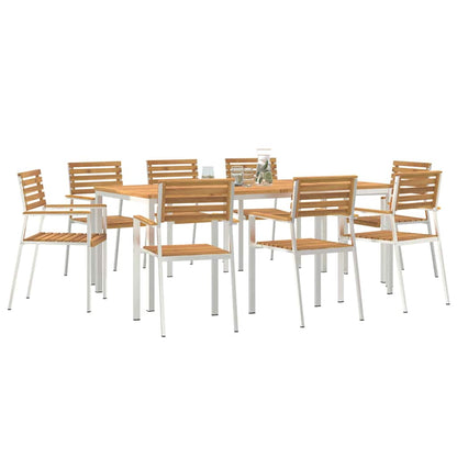 Garten Essgruppe 9 pcs Braun Massivholz Akazie