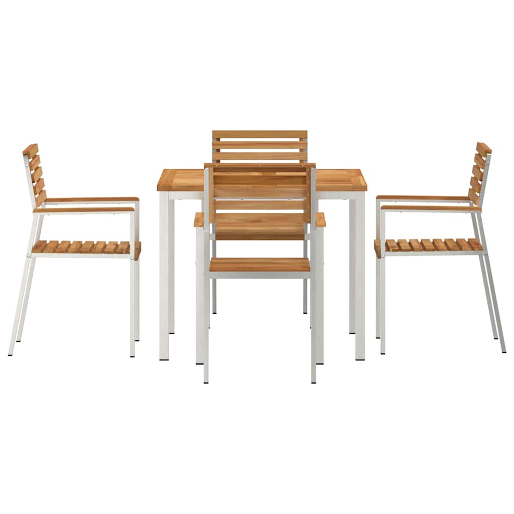 Garten Essgruppe 5 pcs Braun Massivholz Teak