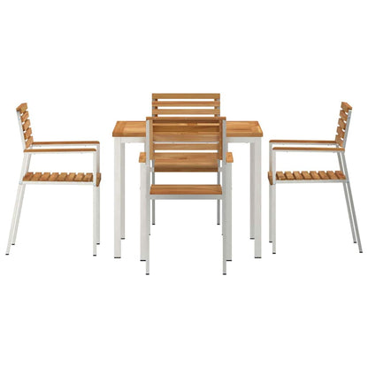 Garten Essgruppe 5 pcs Braun Massivholz Teak