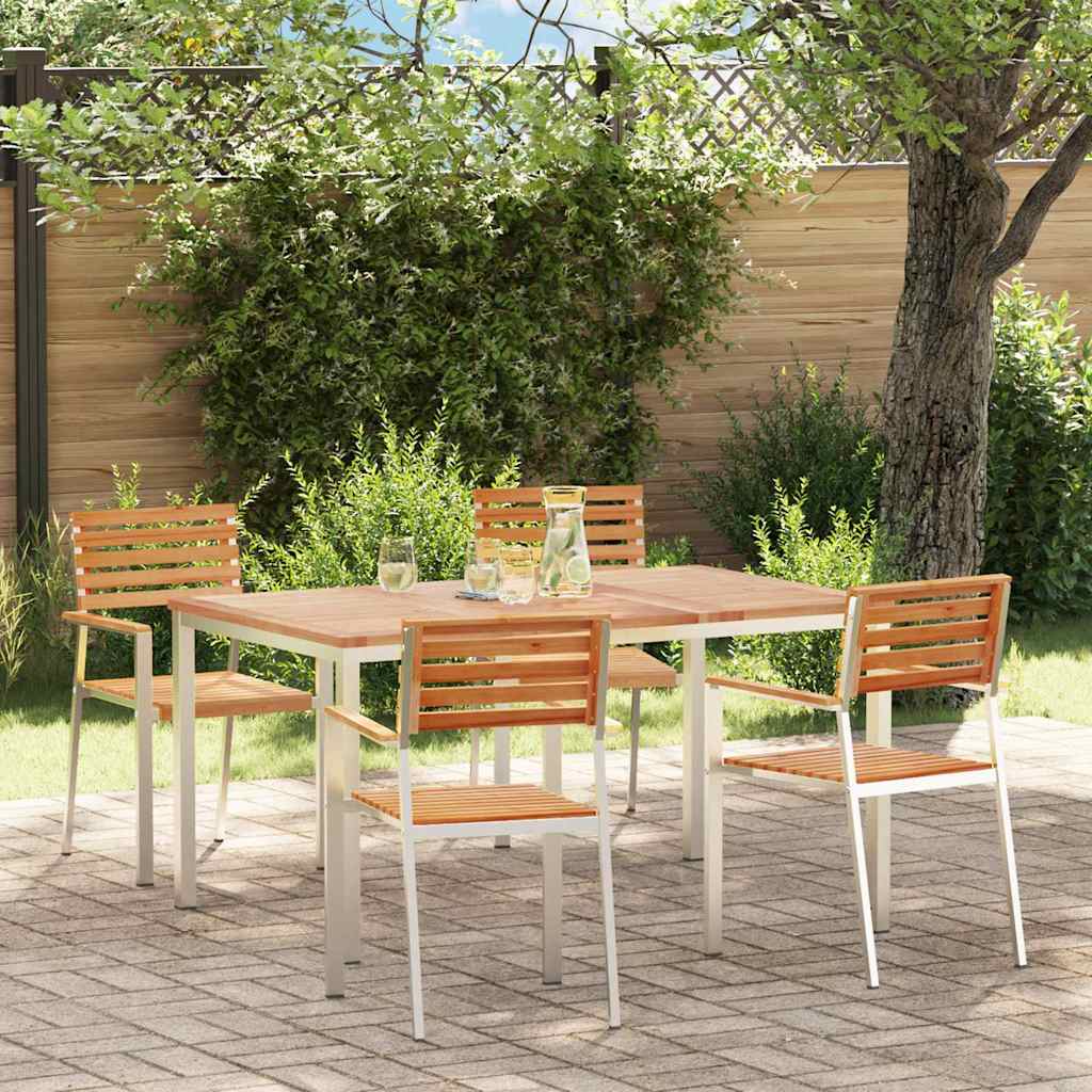 Garten Essgruppe 5 pcs Braun Massivholz Teak