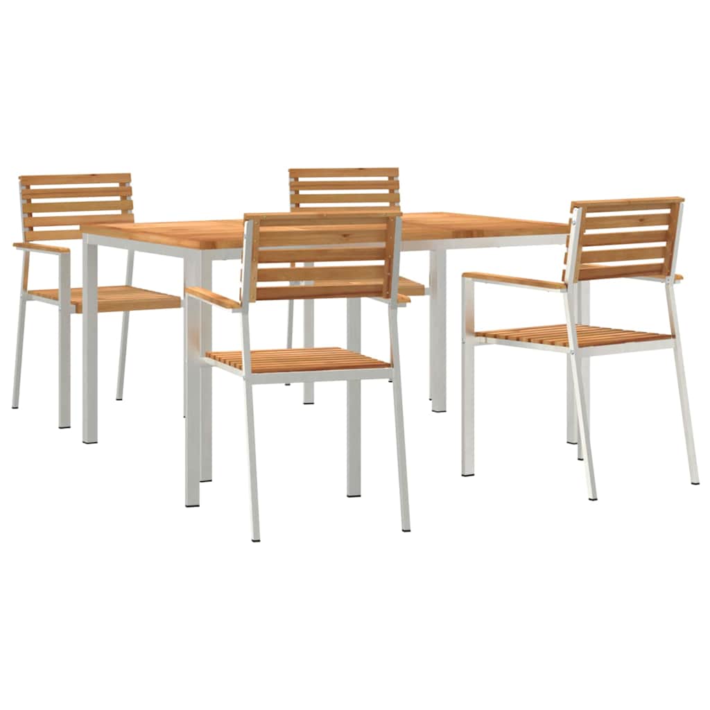Garten Essgruppe 5 pcs Braun Massivholz Teak