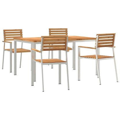 Garten Essgruppe 5 pcs Braun Massivholz Teak