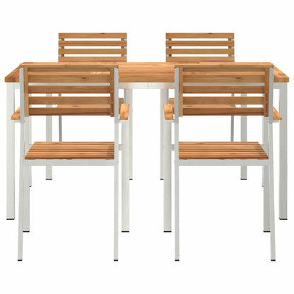 Garten Essgruppe 5 pcs Braun Massivholz Teak