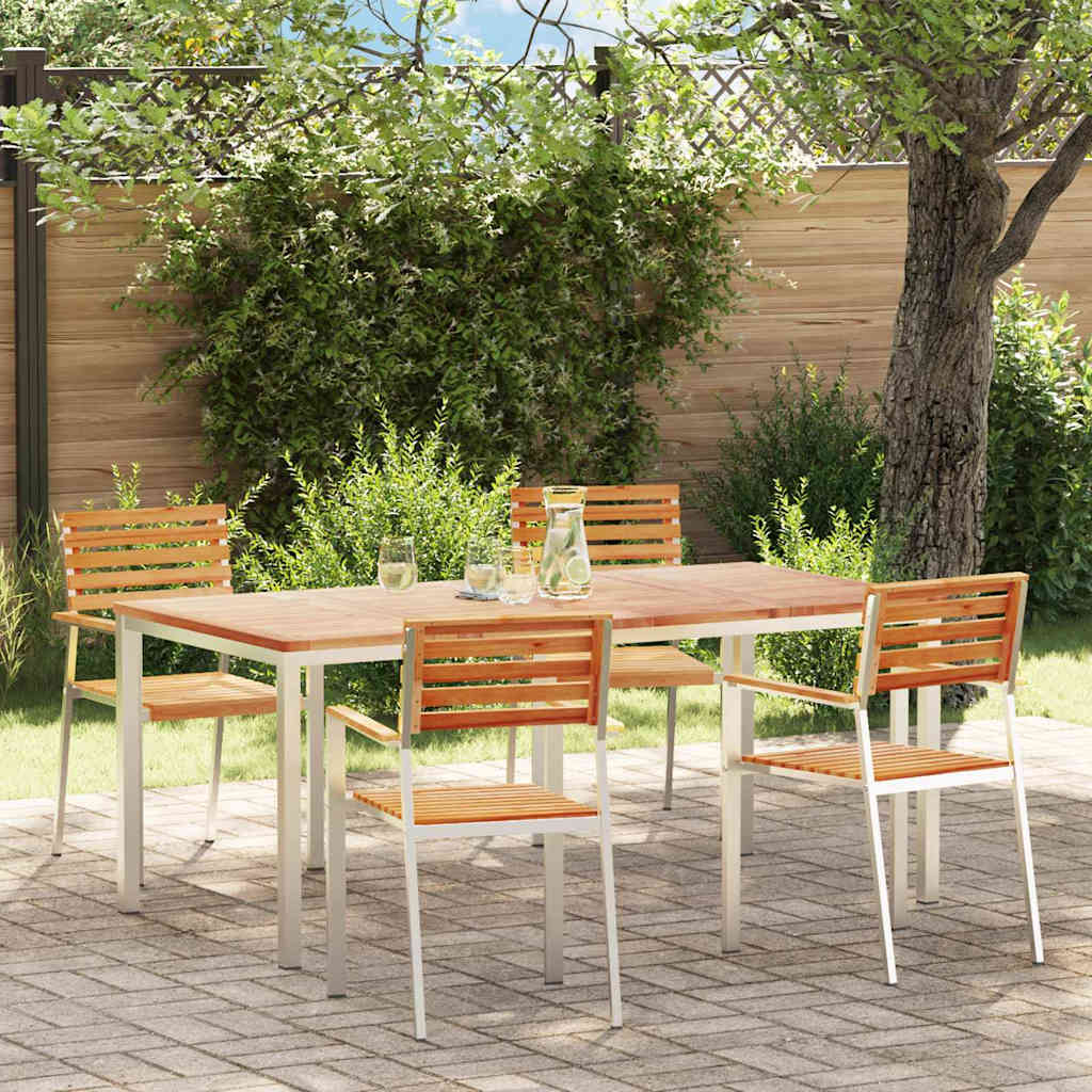 Garten Essgruppe 5 pcs Braun Massivholz Teak