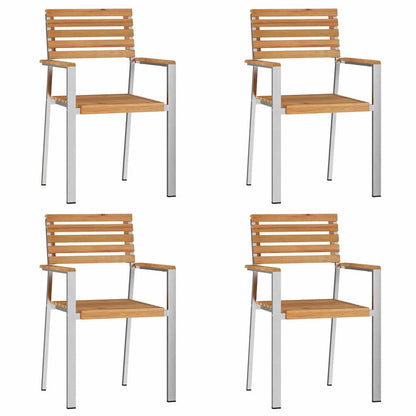 Garten Essgruppe 5 pcs Braun Massivholz Teak