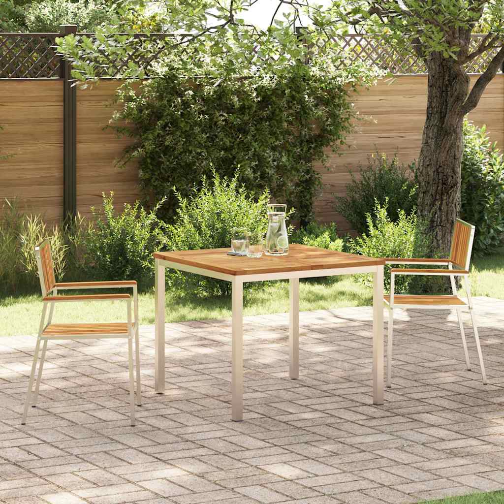 Outdoortisch-Set 3 pcs Braun Massivholz Akazie