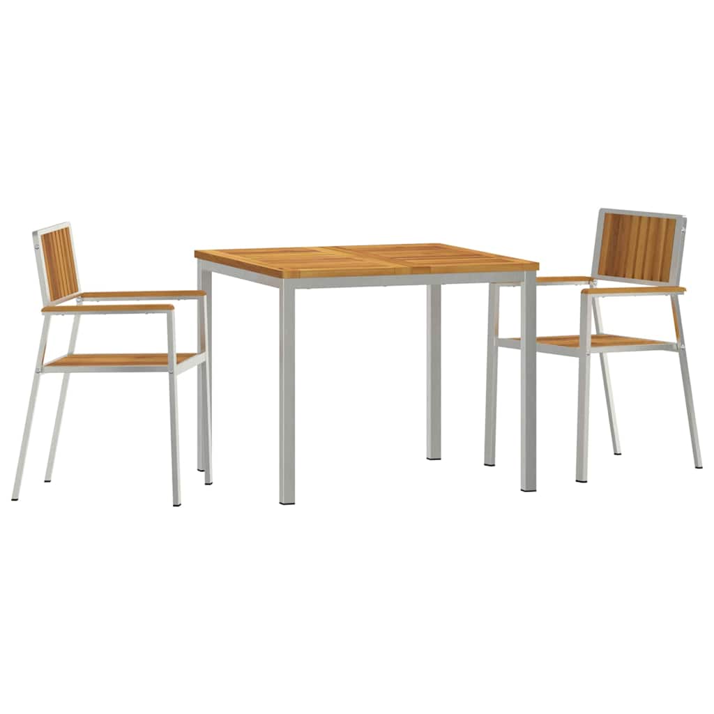 Outdoortisch-Set 3 pcs Braun Massivholz Akazie