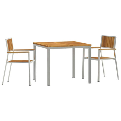 Outdoortisch-Set 3 pcs Braun Massivholz Akazie