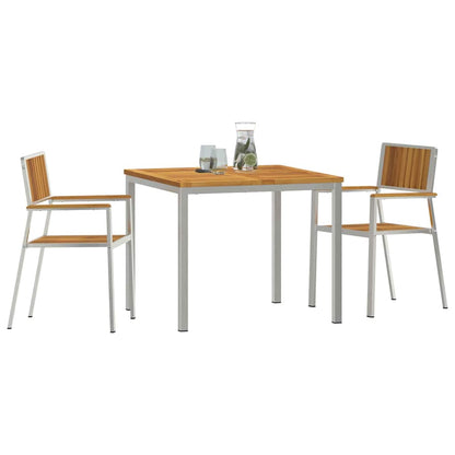 Outdoortisch-Set 3 pcs Braun Massivholz Akazie