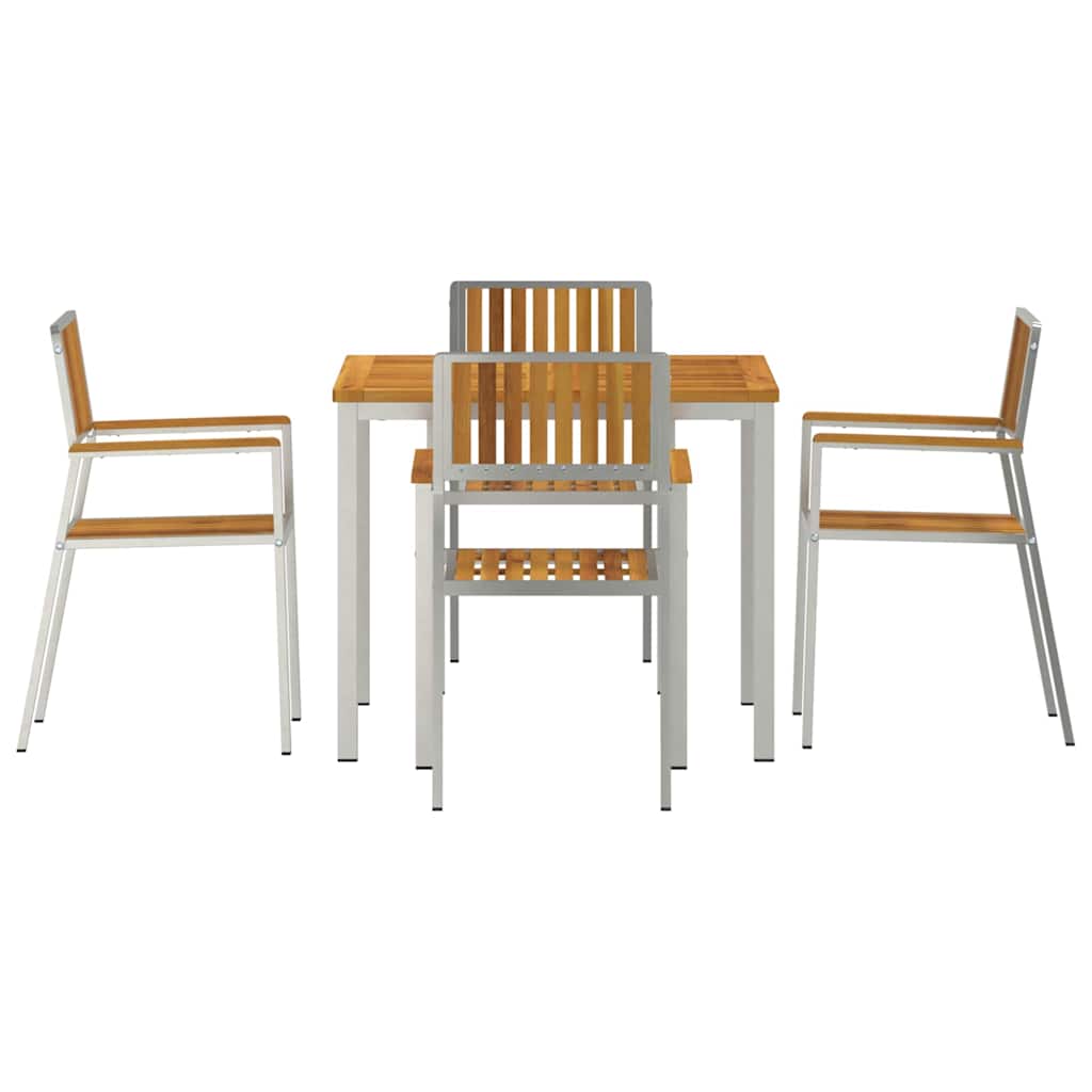 vidaXL Outdoortisch-Set 5 pcs Braun Massivholz Akazie