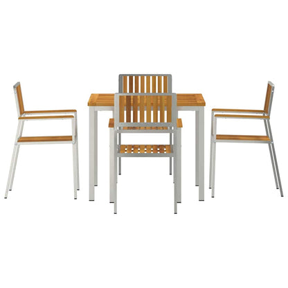 vidaXL Outdoortisch-Set 5 pcs Braun Massivholz Akazie