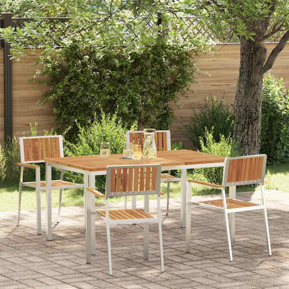 Outdoortisch-Set 5 pcs Braun Massivholz Akazie