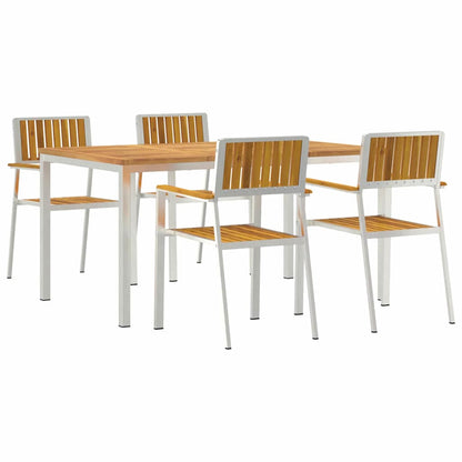 Outdoortisch-Set 5 pcs Braun Massivholz Akazie
