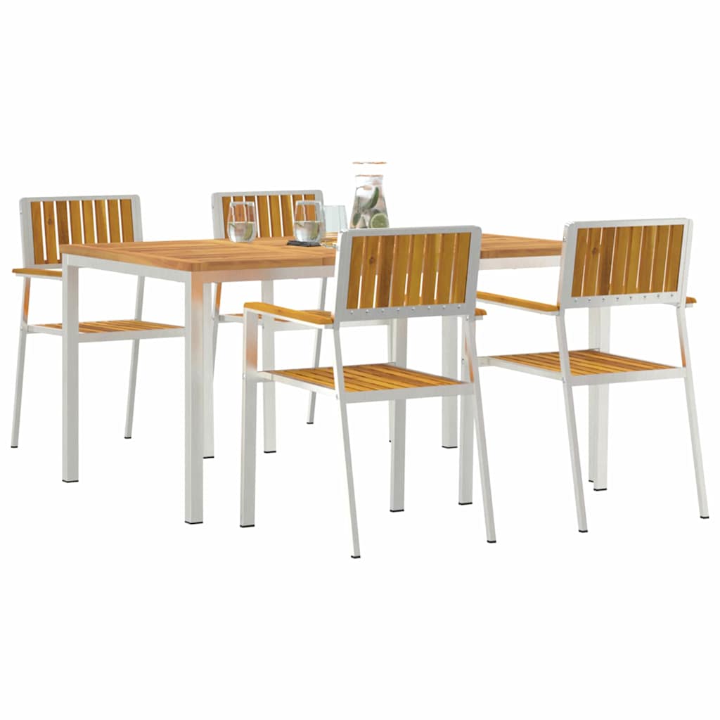Outdoortisch-Set 5 pcs Braun Massivholz Akazie