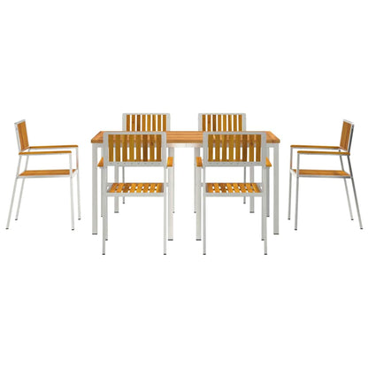 vidaXL Outdoortisch-Set 7 pcs Braun Massivholz Akazie