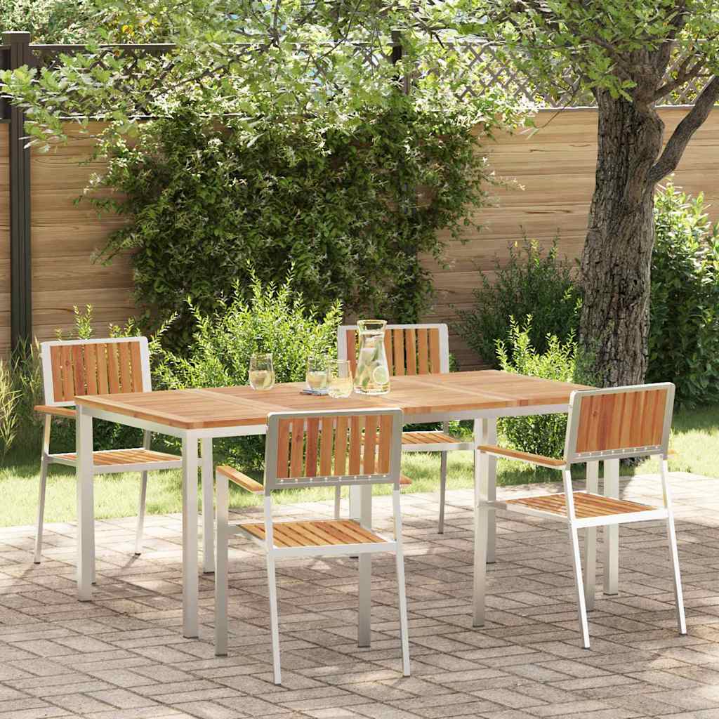 vidaXL Outdoortisch-Set 5 pcs Braun Massivholz Akazie