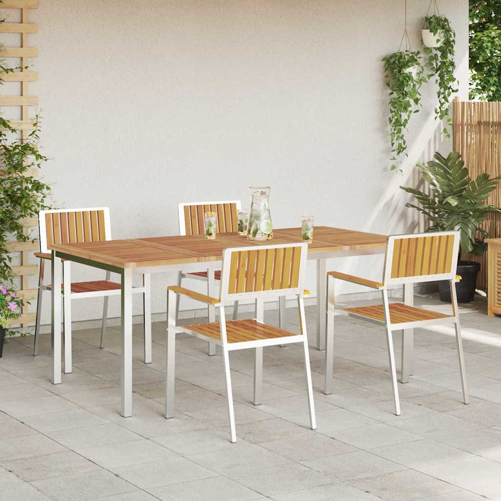 vidaXL Outdoortisch-Set 5 pcs Braun Massivholz Akazie