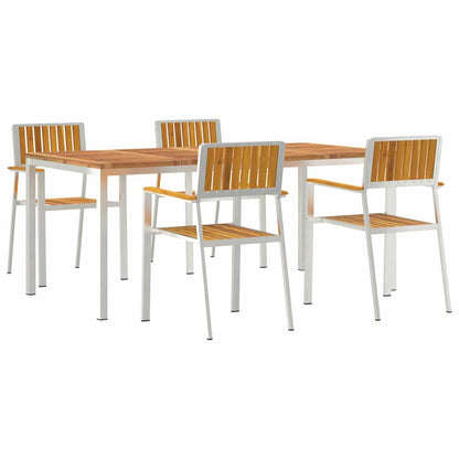 vidaXL Outdoortisch-Set 5 pcs Braun Massivholz Akazie