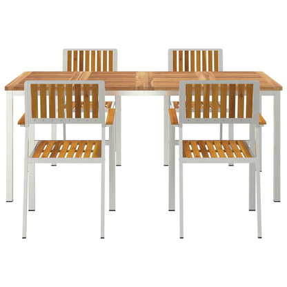 vidaXL Outdoortisch-Set 5 pcs Braun Massivholz Akazie
