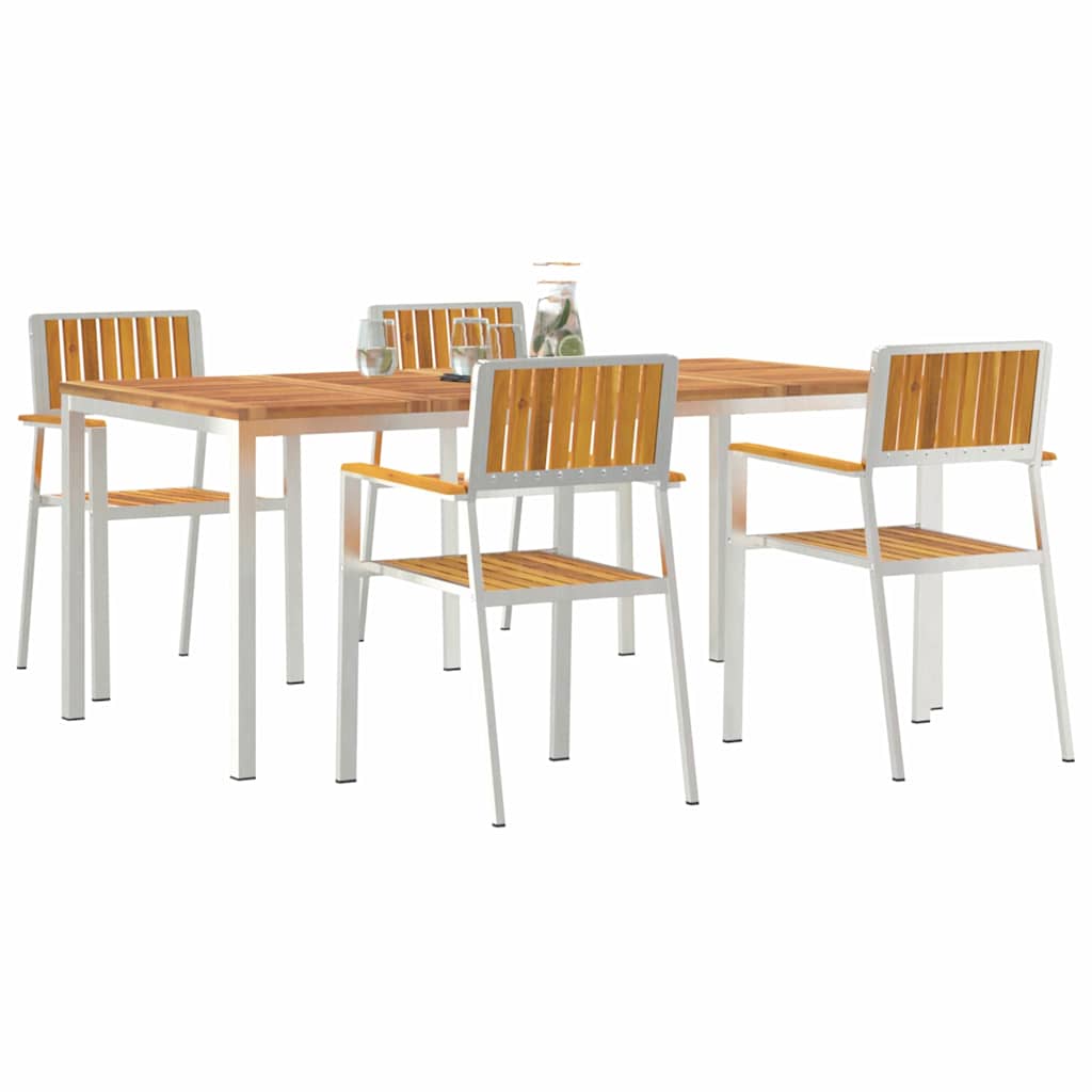 vidaXL Outdoortisch-Set 5 pcs Braun Massivholz Akazie
