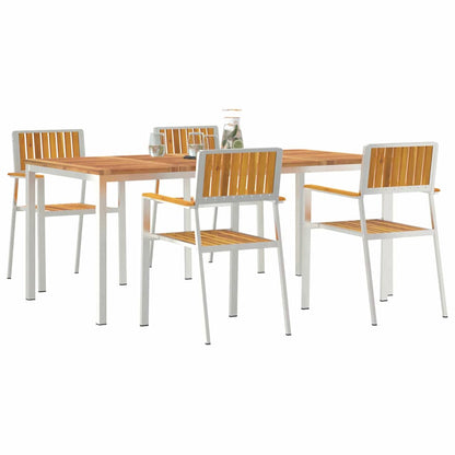 vidaXL Outdoortisch-Set 5 pcs Braun Massivholz Akazie