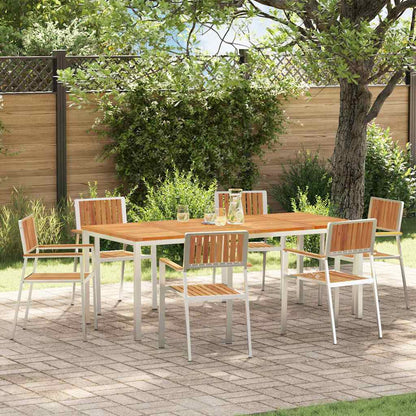 Outdoortisch-Set 7 pcs Braun Massivholz Akazie