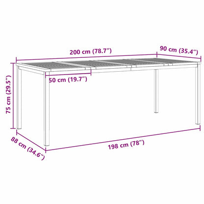 vidaXL Outdoortisch-Set 7 pcs Braun Massivholz Akazie