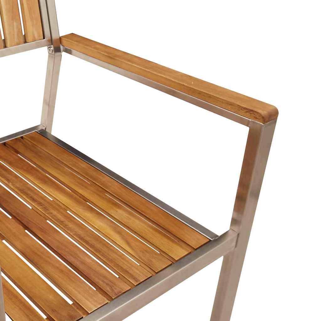 vidaXL Outdoortisch-Set 9 pcs Braun Massivholz Akazie