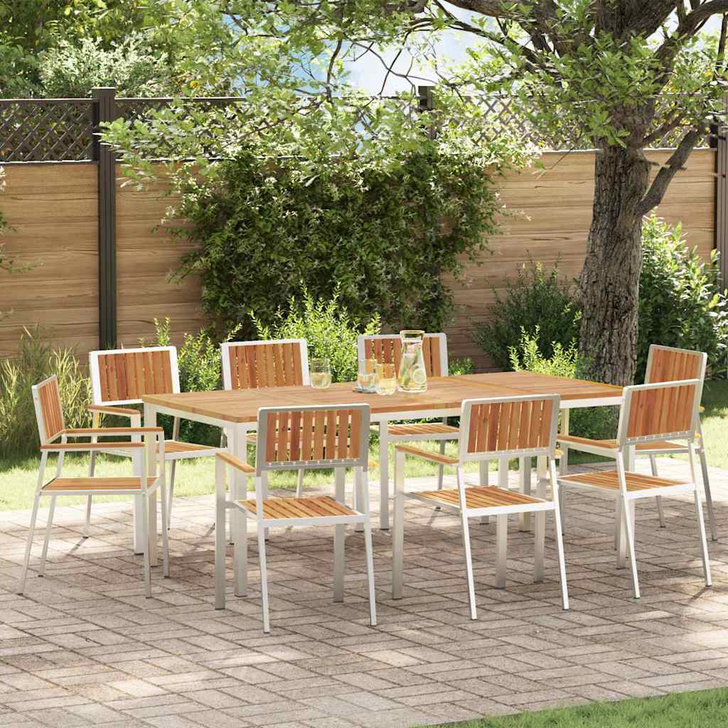 vidaXL Outdoortisch-Set 9 pcs Braun Massivholz Akazie